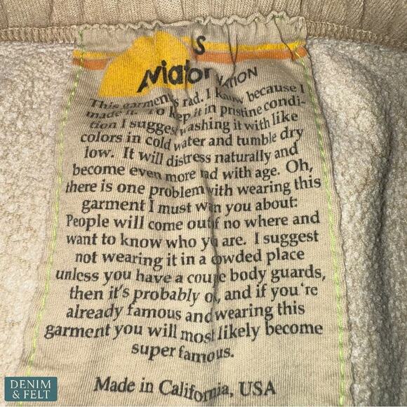 Aviator Nation Logo Stitch Sweatpants/Joggers Sand Size S Beige Tri-Blend - Picture 13 of 15